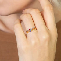 Birthstone Ring | Simple Design | Personalised Gift-JANUARY-5-GOLD-State of Style