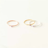 Birthstone Ring | Simple Design | Personalised Gift-JANUARY-5-GOLD-State of Style