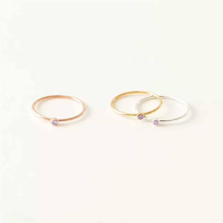 Birthstone Ring | Simple Design | Personalised Gift-JANUARY-5-GOLD-State of Style