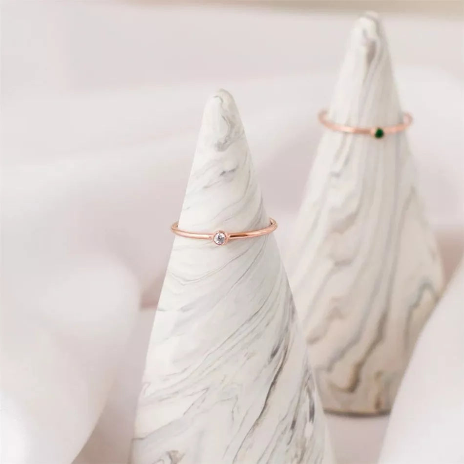Birthstone Ring | Simple Design | Personalised Gift-JANUARY-5-GOLD-State of Style