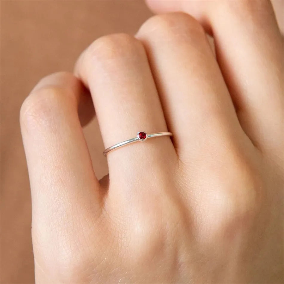 Birthstone Ring | Simple Design | Personalised Gift-JANUARY-5-GOLD-State of Style
