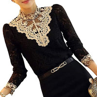 Ladies' blouse with autumnal embroidered lace – Elisabeth