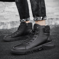 Black Handmade Leather Boots for Men - ShadowStep-Black-7-State of Style