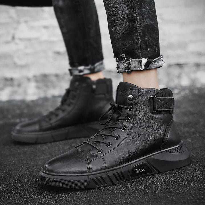 Black Handmade Leather Boots for Men - ShadowStep-Black-7-State of Style