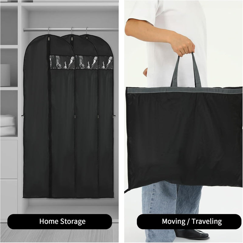 Long Garment Storage Cover – 180cm Dress Bag with Zipper & Window(2-Pack)