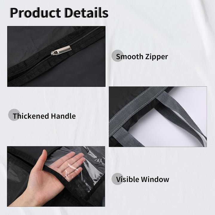 Long Garment Storage Cover – 180cm Dress Bag with Zipper & Window(2-Pack)
