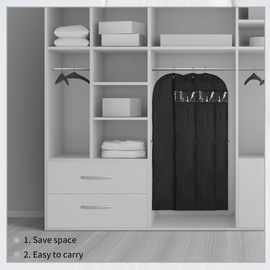 Long Garment Storage Cover – 180cm Dress Bag with Zipper & Window(2-Pack)