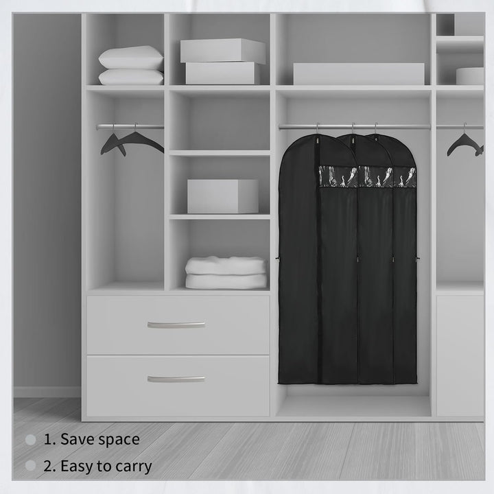 Long Garment Storage Cover – 180cm Dress Bag with Zipper & Window(2-Pack)