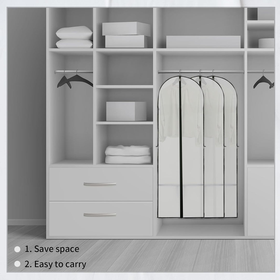 Long Garment Storage Cover – 180cm Dress Bag with Zipper & Window(2-Pack)