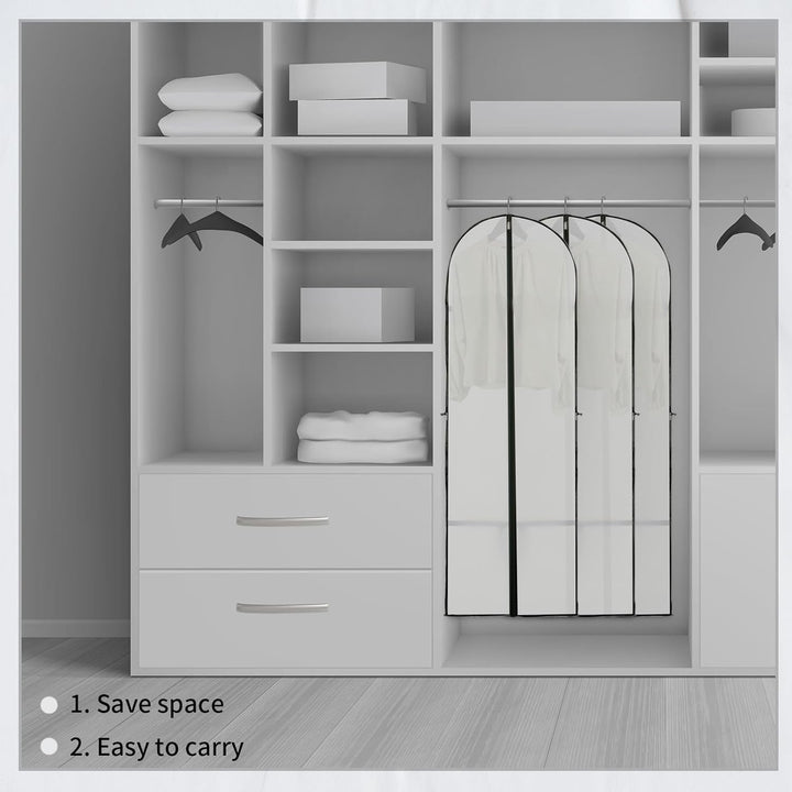 Long Garment Storage Cover – 180cm Dress Bag with Zipper & Window(2-Pack)