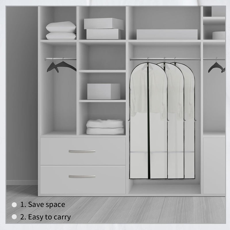 Long Garment Storage Cover – 180cm Dress Bag with Zipper & Window(2-Pack)