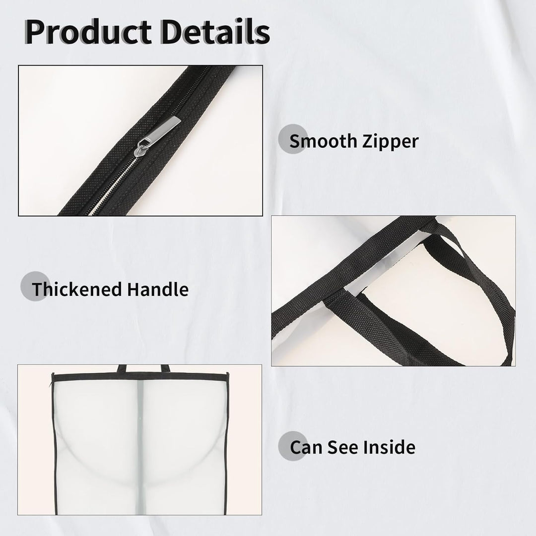 Long Garment Storage Cover – 180cm Dress Bag with Zipper & Window(2-Pack)
