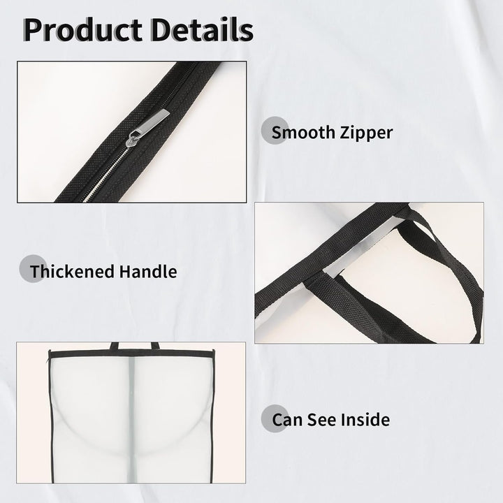 Long Garment Storage Cover – 180cm Dress Bag with Zipper & Window(2-Pack)