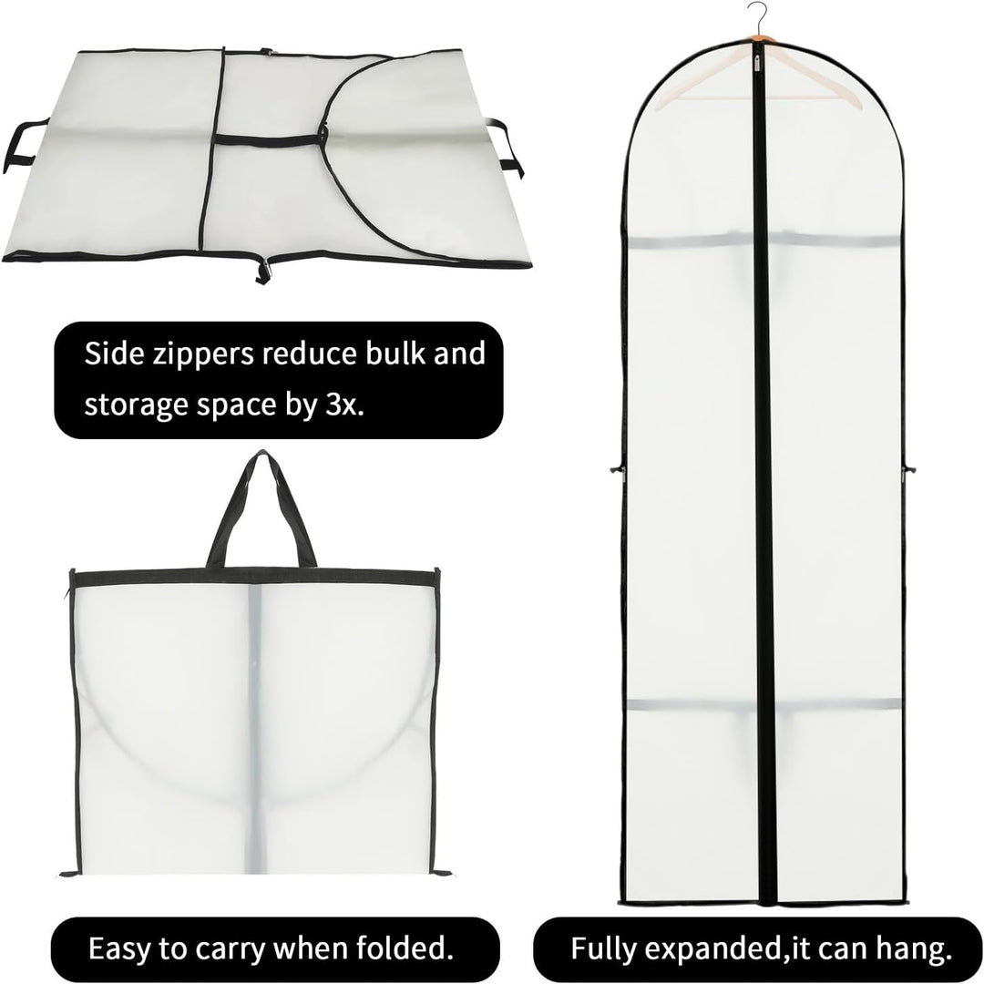 Long Garment Storage Cover – 180cm Dress Bag with Zipper & Window(2-Pack)