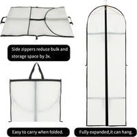 Long Garment Storage Cover – 180cm Dress Bag with Zipper & Window(2-Pack)