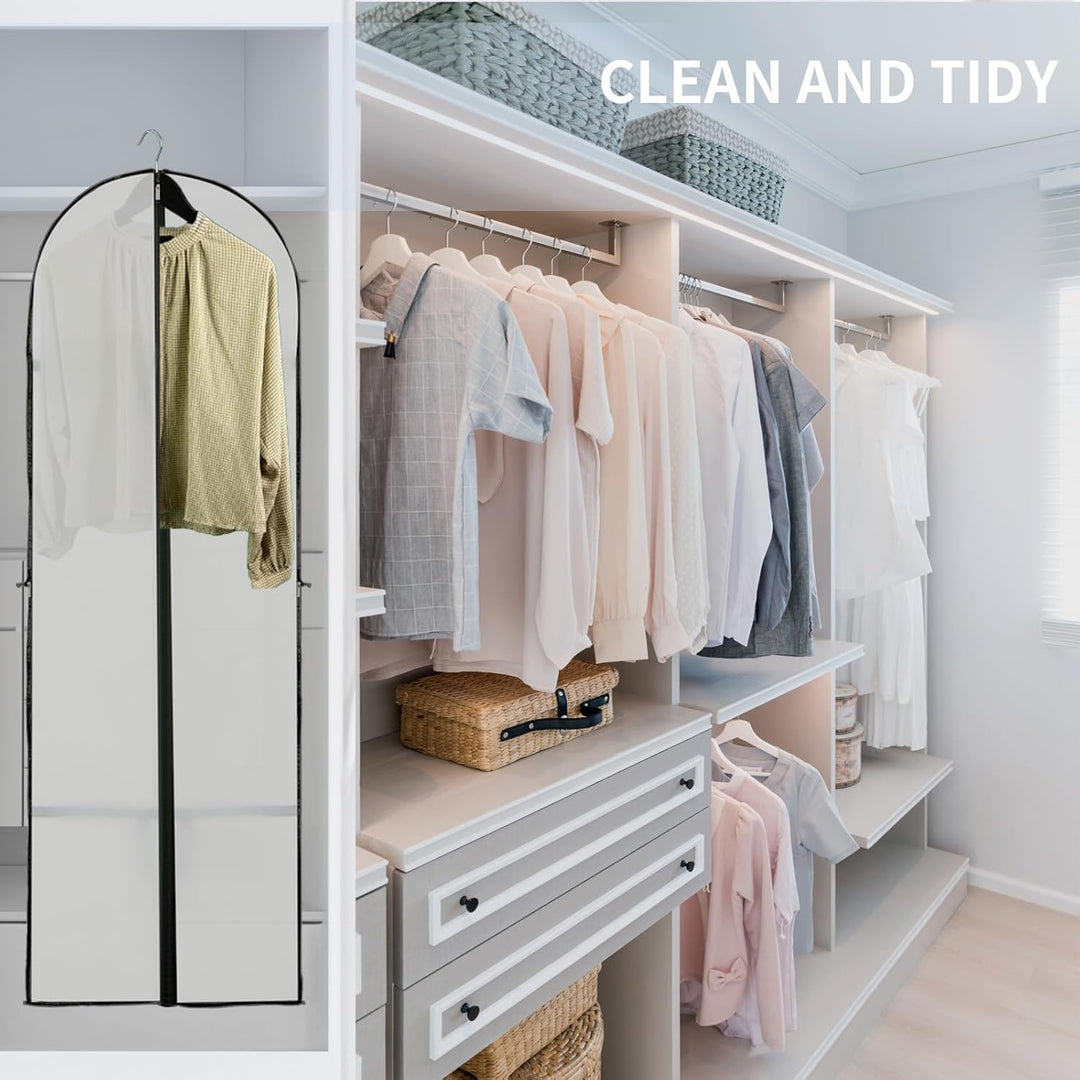 Long Garment Storage Cover – 180cm Dress Bag with Zipper & Window(2-Pack)