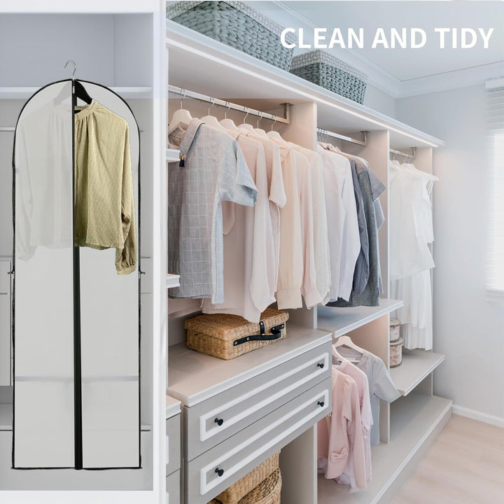Long Garment Storage Cover – 180cm Dress Bag with Zipper & Window(2-Pack)