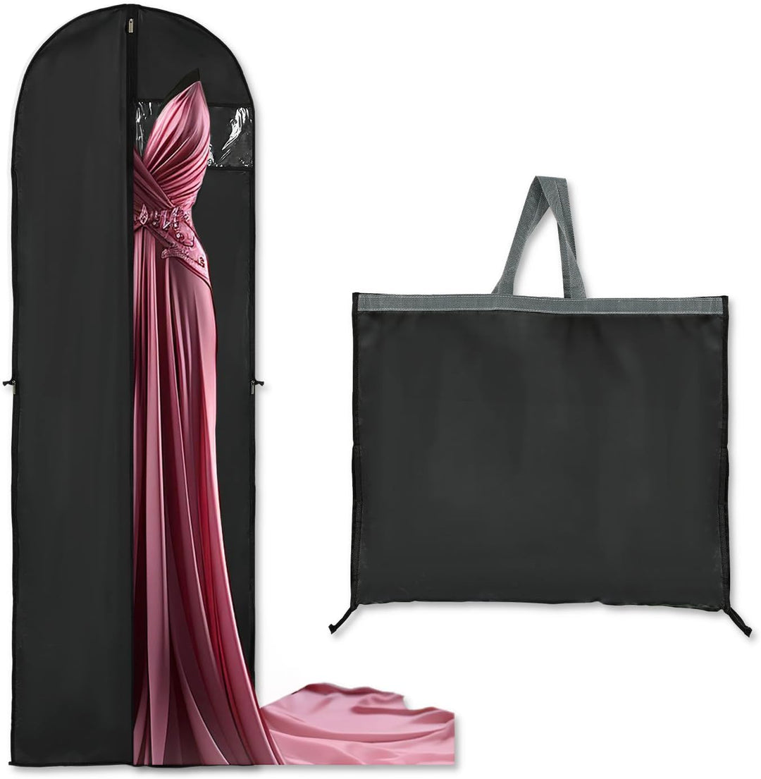 Long Garment Storage Cover – 180cm Dress Bag with Zipper & Window(2-Pack)