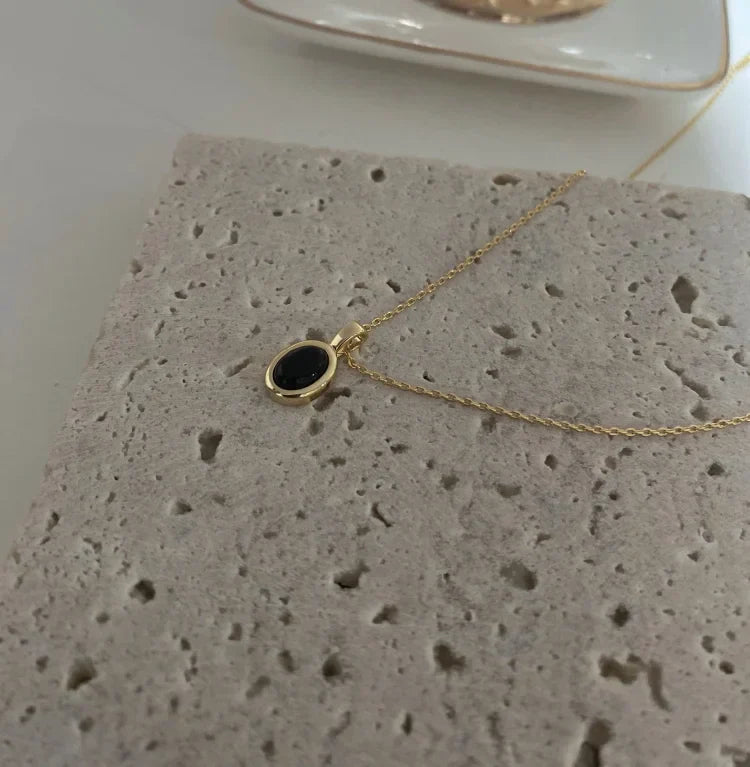 Black Onyx and Pearl Stack Necklace - Aria-State of Style
