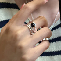 Black Onyx Multi-line Ring - Arden-State of Style
