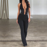 Black Transparent Lace-Up Jumpsuit – Noa-S-State of Style