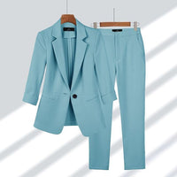Blazer and Trousers Outfit - Sophia Set-Blue-S-State of Style