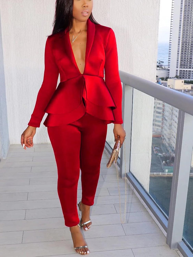 Blazer and Trousers Set - Faylinn-Blue-S-State of Style