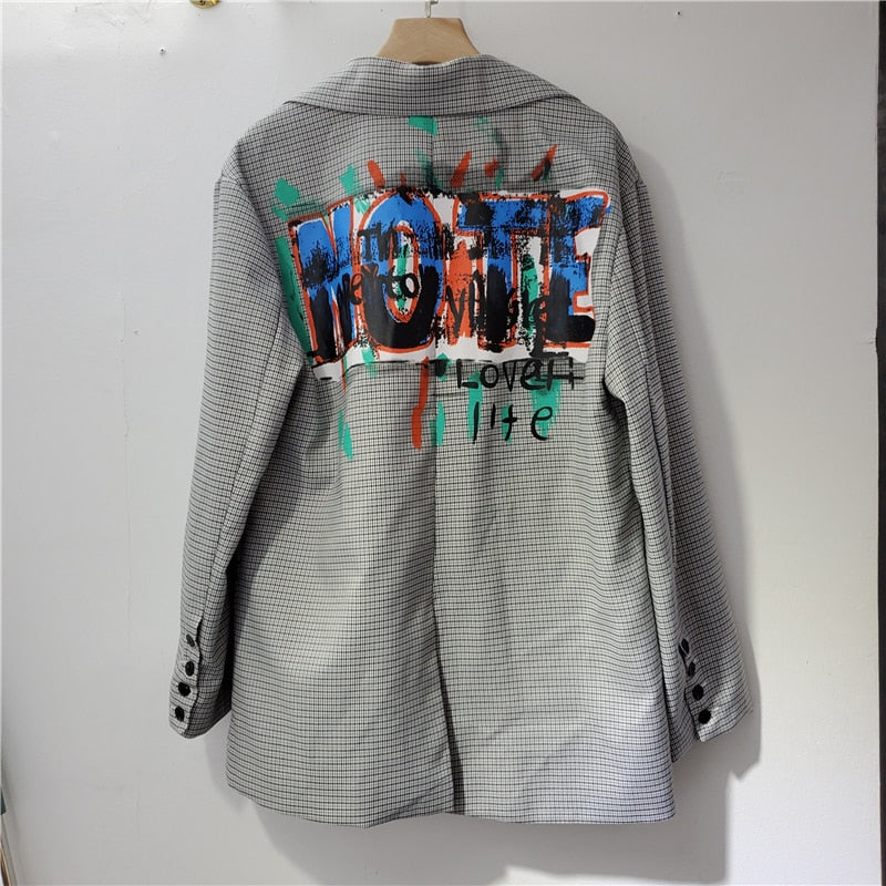 Blazer with Print and Pocket - Luna-S-State of Style