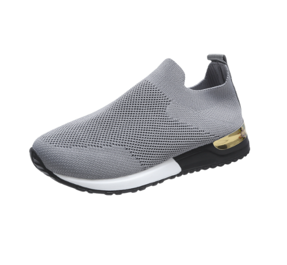 BlissWalk Comfort | Ergonomic Women's Lace-Free Sneakers with Cushioned Heel-Grey-3.0-State of Style