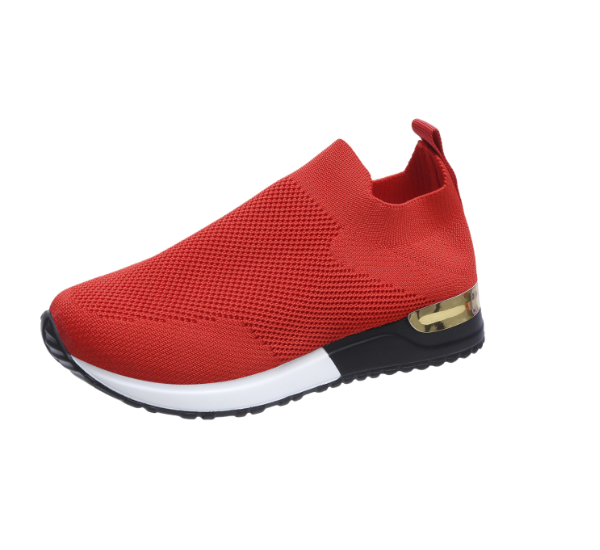 BlissWalk Comfort | Ergonomic Women's Lace-Free Sneakers with Cushioned Heel-Red-3.0-State of Style