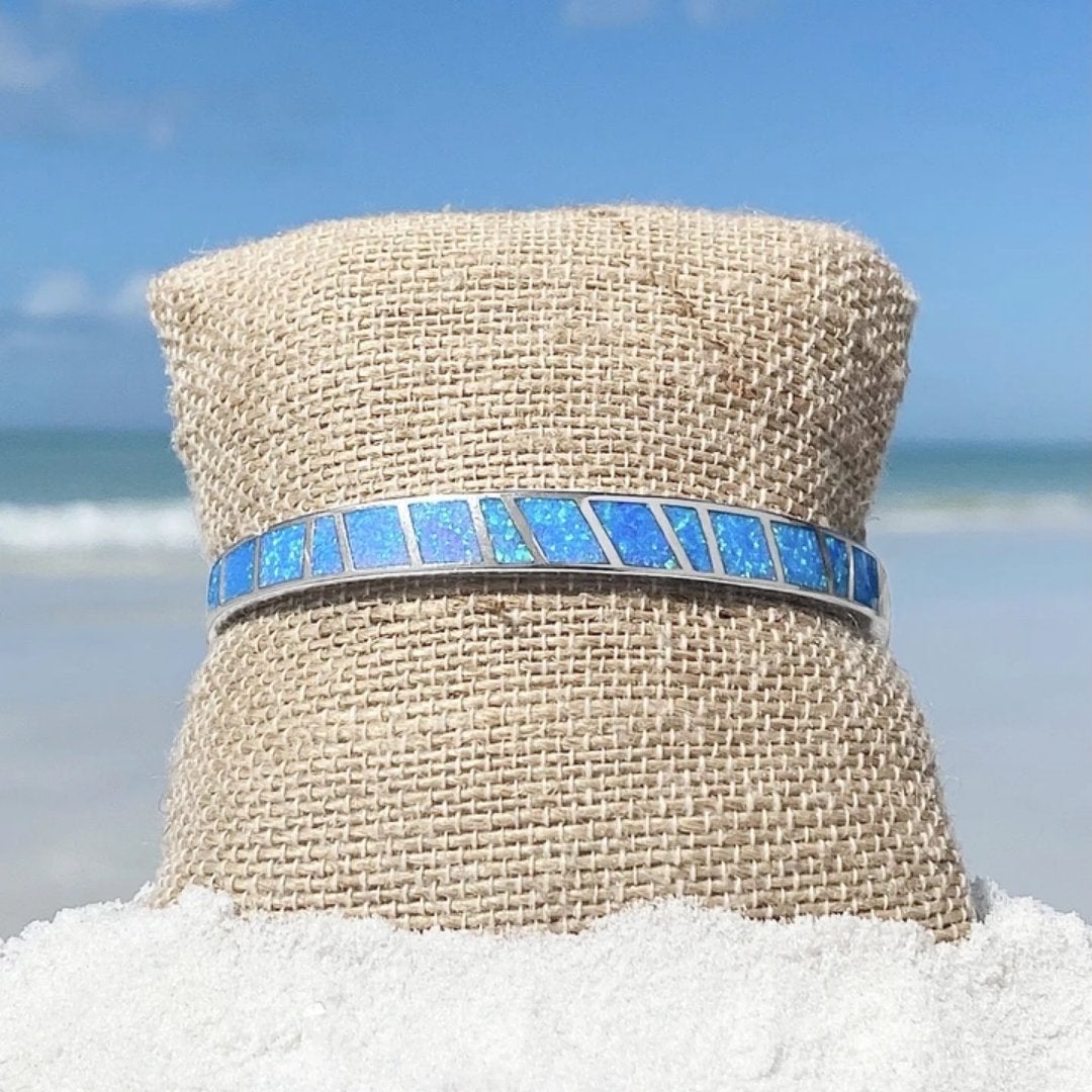 Blue and Silver Opal Bracelet - Isola-State of Style