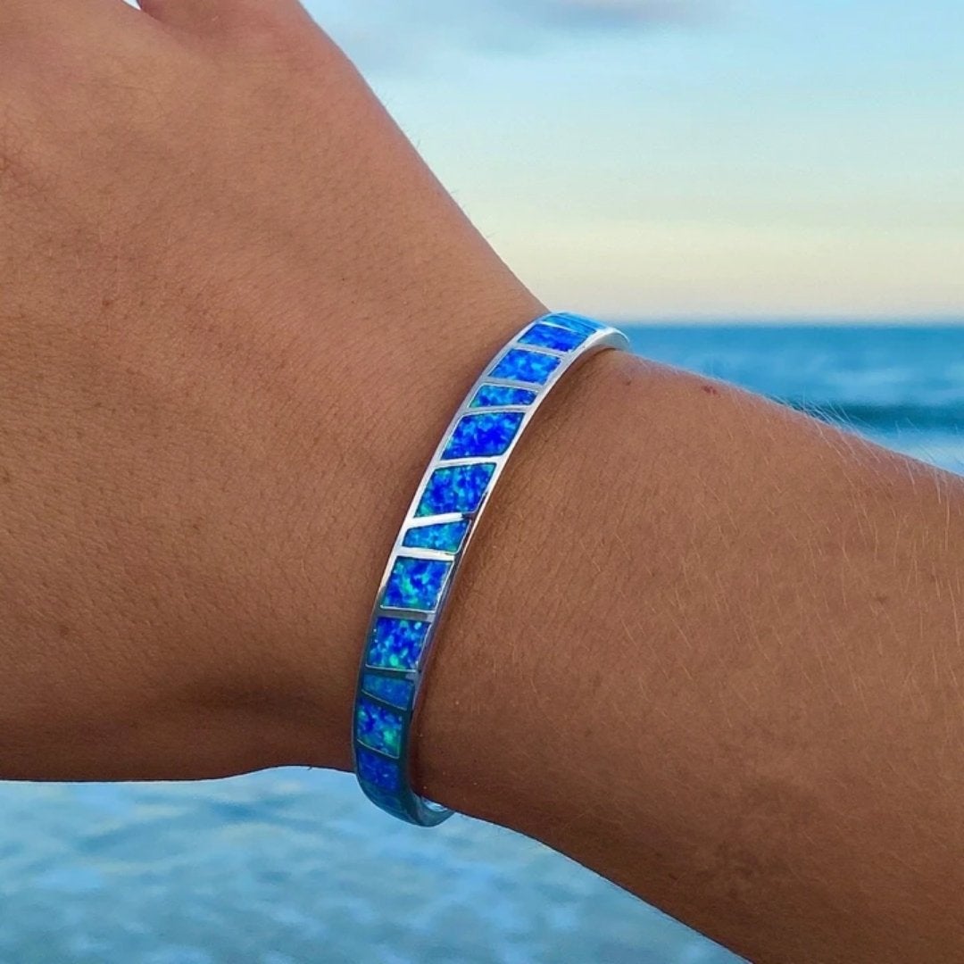Blue and Silver Opal Bracelet - Isola-State of Style