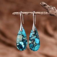 Blue Jasper Drop Earrings - Meliora-Silver-State of Style