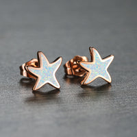 Blue Opal Starfish Earrings - Marina-Blue Opal-Silver-State of Style
