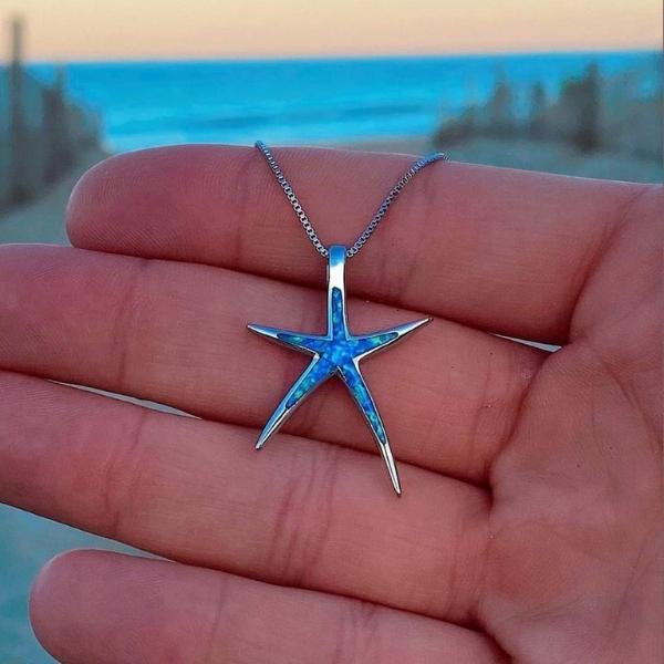Blue Opal Starfish Necklace - Maris-State of Style