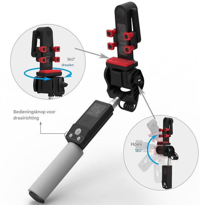 Bluetooth Selfie Stick with 360° Rotation – SpinShot-Black-State of Style