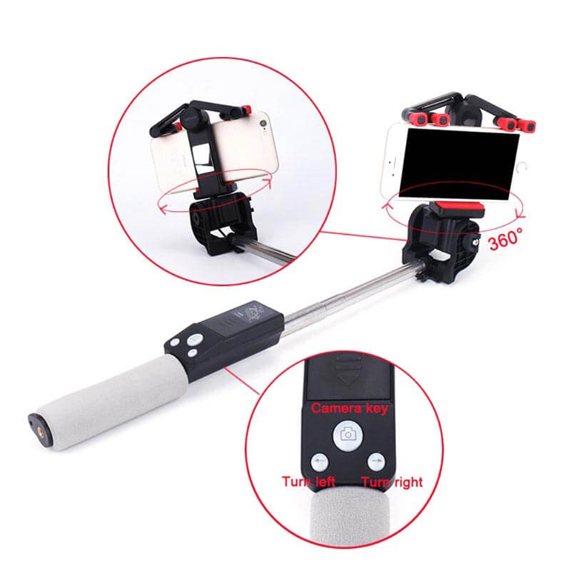 Bluetooth Selfie Stick with 360° Rotation – SpinShot-Black-State of Style