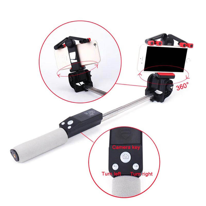 Bluetooth Selfie Stick with 360° Rotation – SpinShot-Black-State of Style