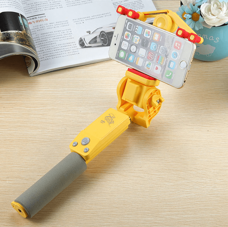 Bluetooth Selfie Stick with 360° Rotation – SpinShot-Yellow-State of Style