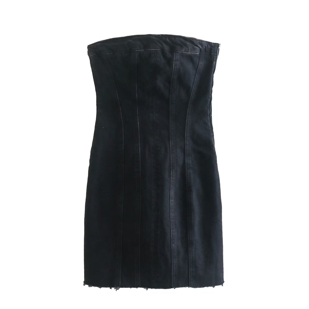Bobbie Strapless Denim Dress | Cool and Unique-Light Blue-XS-State of Style
