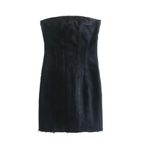 Bobbie Strapless Denim Dress | Cool and Unique-Light Blue-XS-State of Style