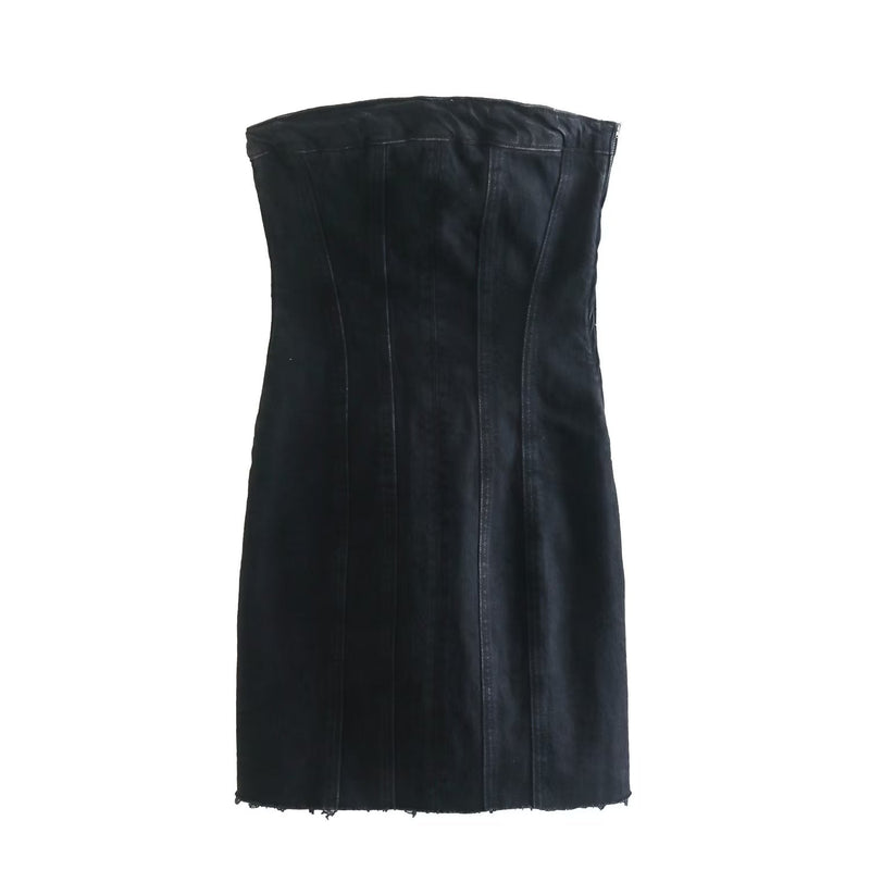 Bobbie Strapless Denim Dress | Cool and Unique-Light Blue-XS-State of Style