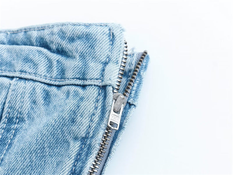 Bobbie Strapless Denim Dress | Cool and Unique-Light Blue-XS-State of Style