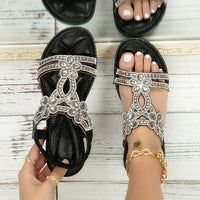 Bohemian Beach Sandals with Elastic Band – Naima-Black-3.5-State of Style