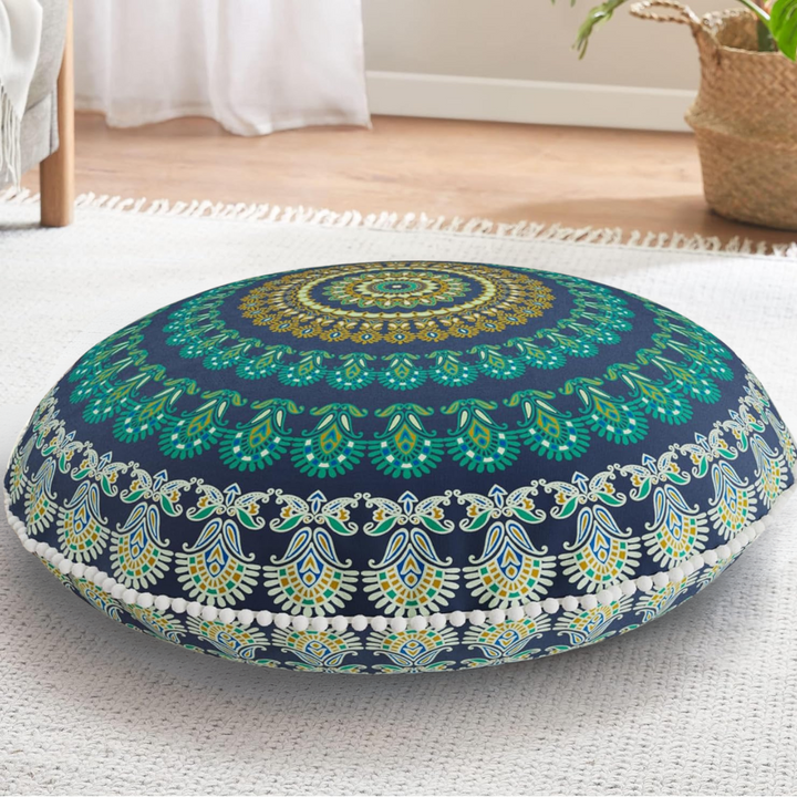 Bohemian Mandala Meditation Floor Cushion-Green-State of Style