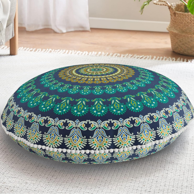 Bohemian Mandala Meditation Floor Cushion-Green-State of Style