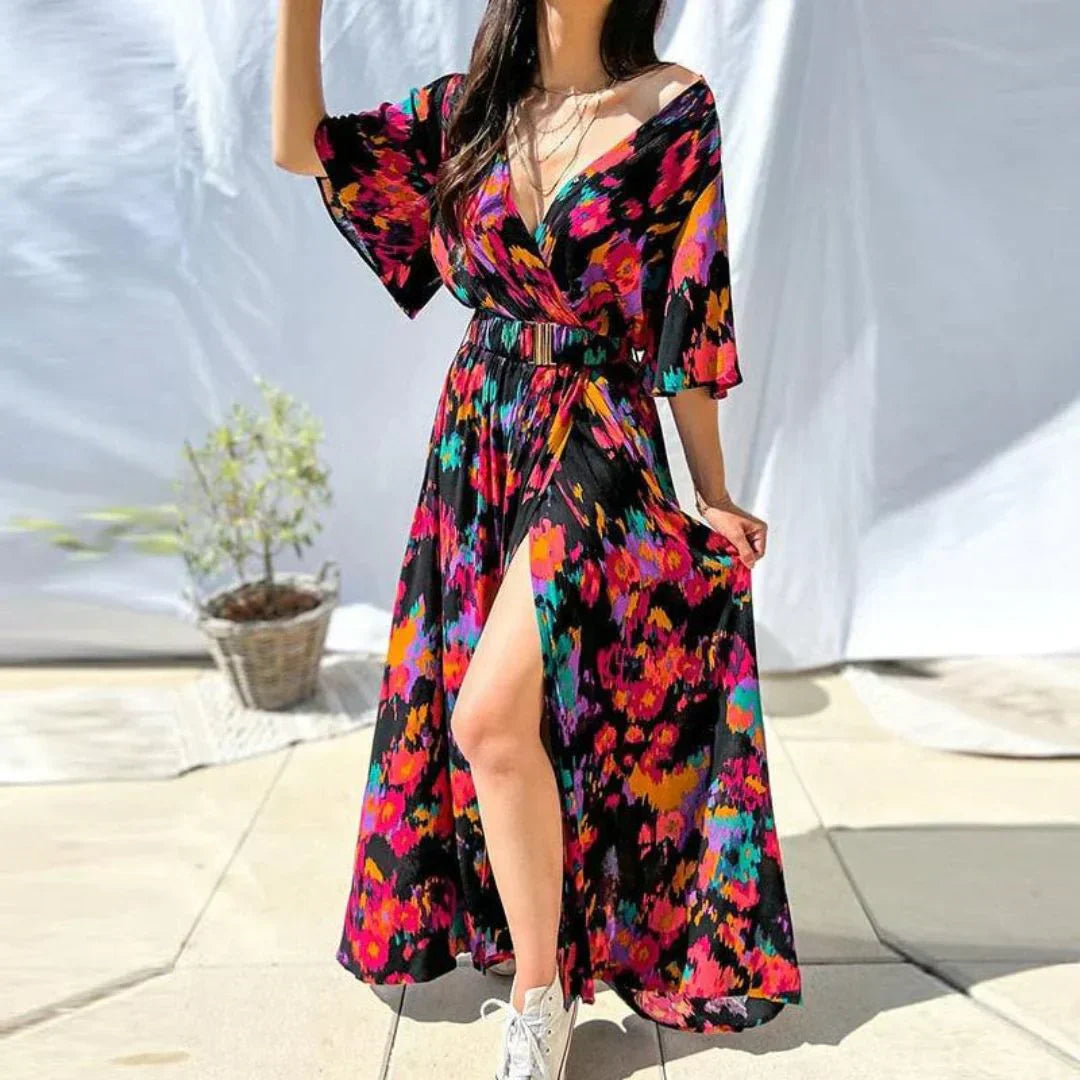 Bohemian Maxi Dress - Seraphina-Red-XS-State of Style