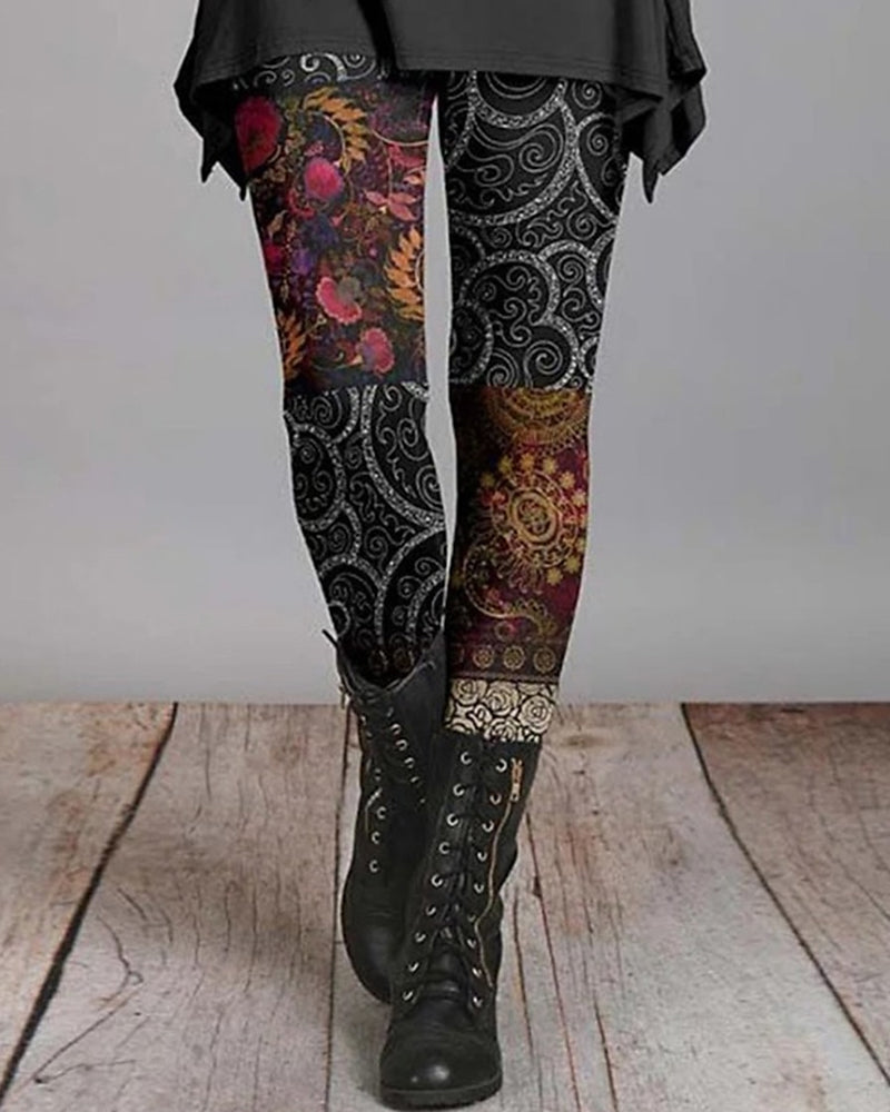 Bohemian Retro Leggings with Ethnic Prints – Ziva-3-S-State of Style
