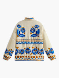 Bohemian Winter Jacket with Print and Zip - Zahara-S-State of Style