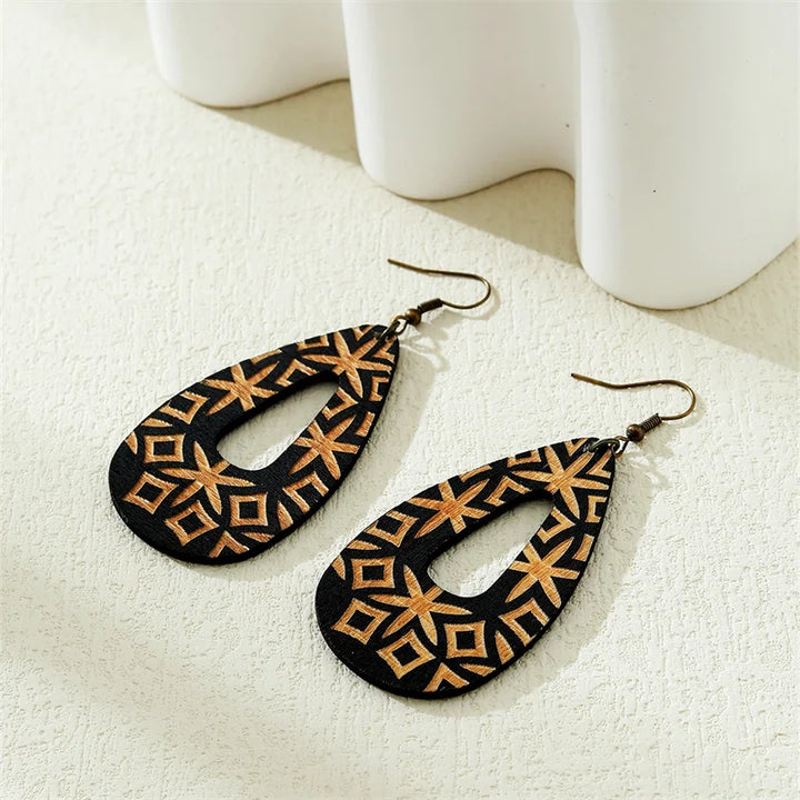 Bohemian Wood Earrings | Handmade Boho Style-State of Style